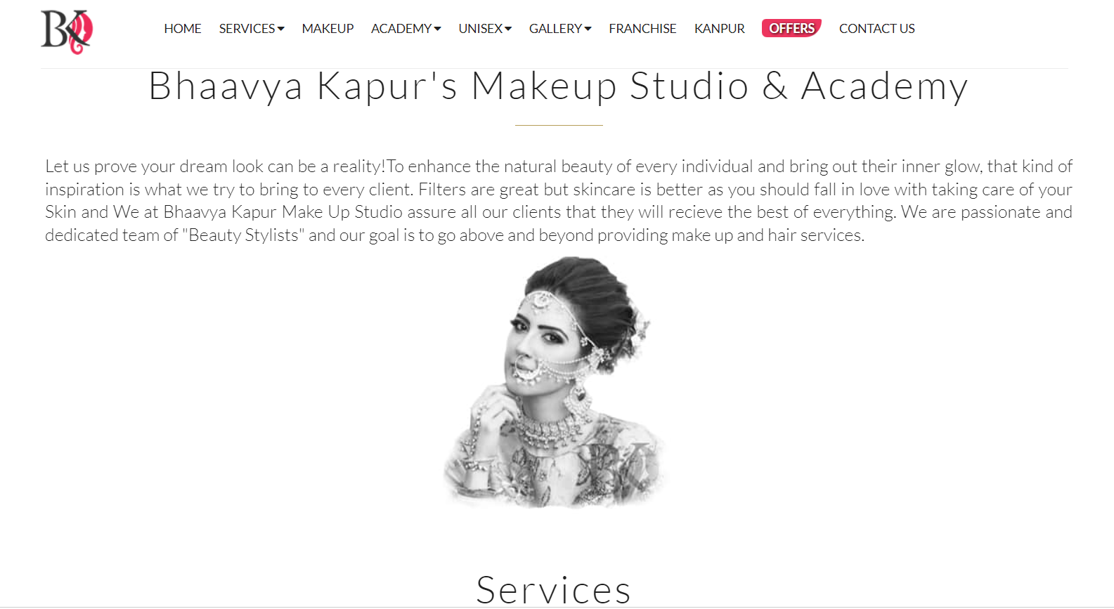 Bhaavya Kapur’s Makeup Studio and Academy Kanpur